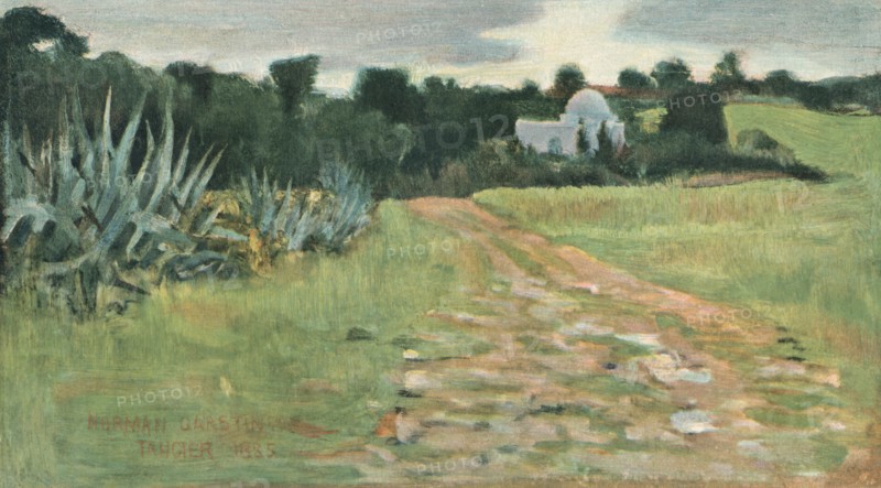 'Saint's House and Field, Tangier', 1885. Artist: Norman Garstin.