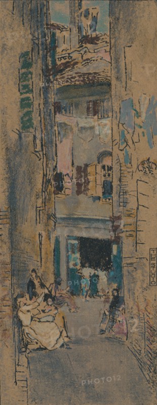 'Bead Stringers, Venice', c1904. Artist: Thomas Robert Way.