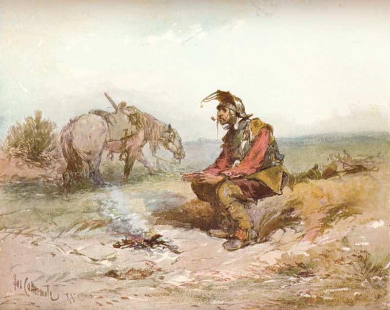 'Langham Sketch: The Bivouac, c1885. Artist: Charles Cattermole.