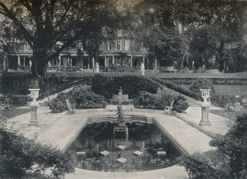 'Lily Basin and West Front; The Hill, Hampstead Heath', c1900. Creator: Unknown.