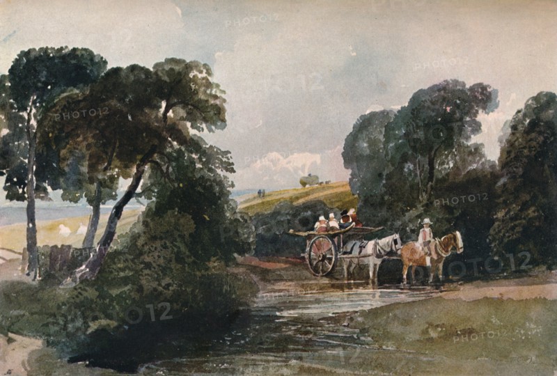 'Hay Cart Crossing a Stream', c1824. Creator: Peter de Wint.
