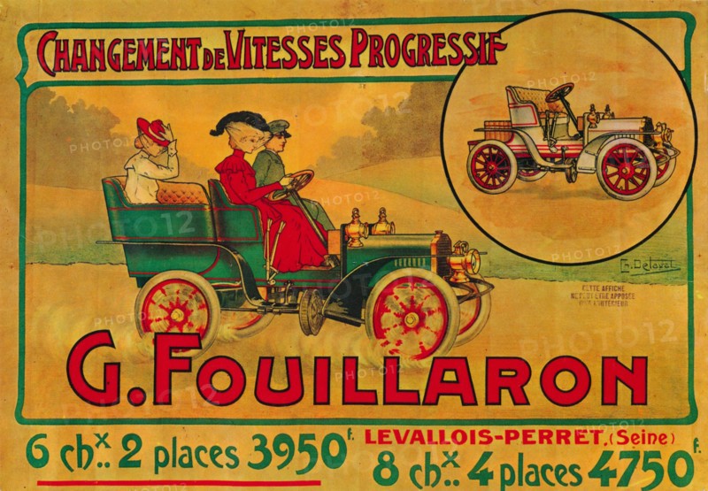 Advertisement for Fouillaron cars, c1900s. Artist: Unknown.