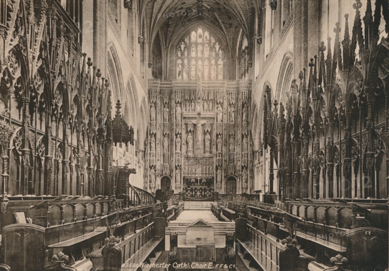 Choir of Winchester Cathedral, Hampshire, early 20th century(?). Artist: Unknown.