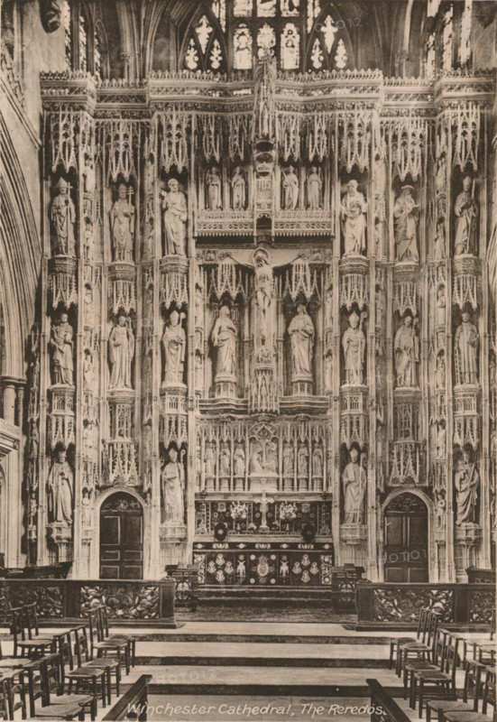 The reredos, Winchester Cathedral, Hampshire, early 20th century(?). Artist: Unknown.