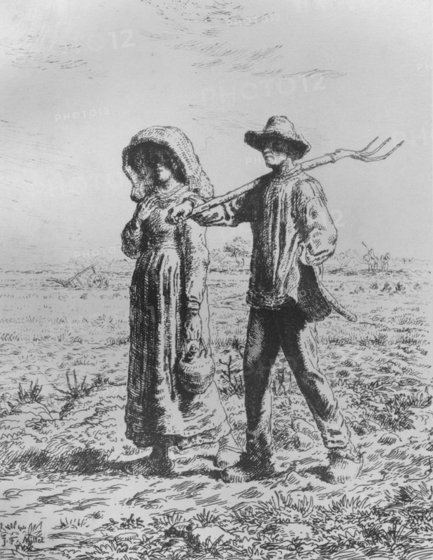 'Le Départ Por Le Travail', 1863. Artist: Jean Francois Millet.