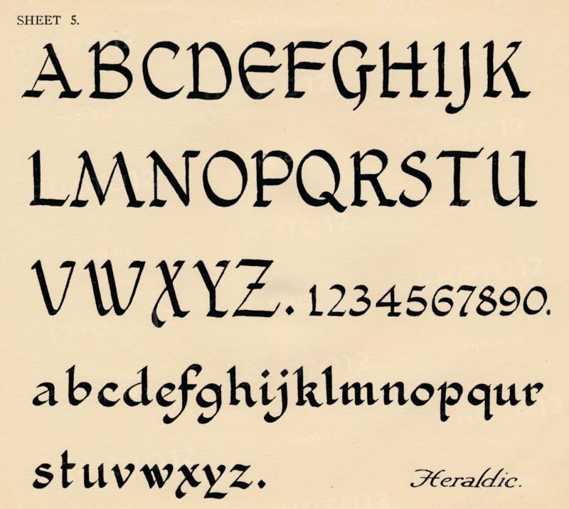 Sheet 5, from a portfolio of alphabets, 1929. Artist: Unknown.