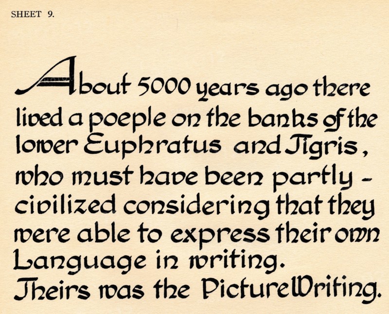 Sheet 9, from a portfolio of alphabets, 1929. Artist: Unknown.