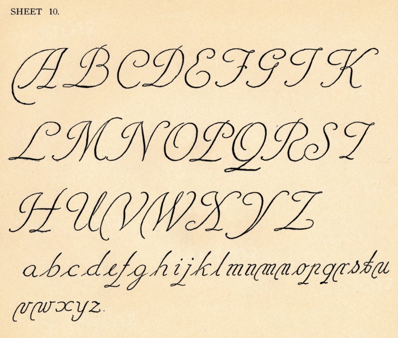 Sheet 10, from a portfolio of alphabets, 1929. Artist: Unknown.