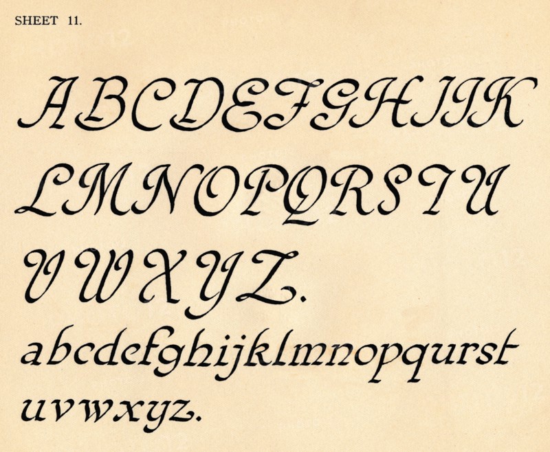 Sheet 11, from a portfolio of alphabets, 1929. Artist: Unknown.