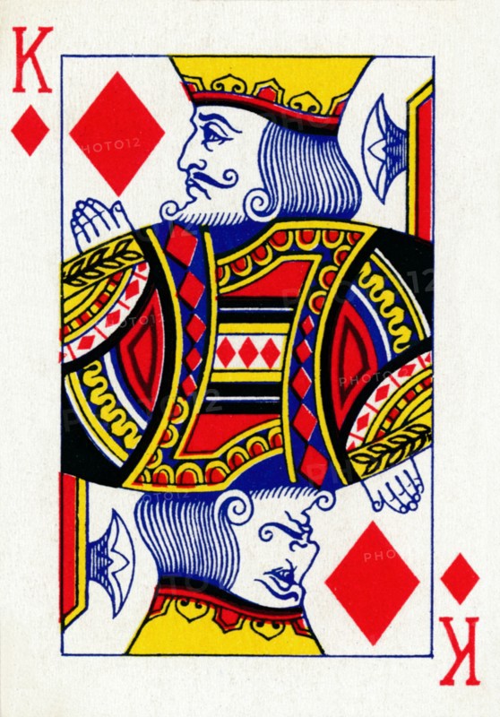 King of Diamonds from a deck of Goodall & Son Ltd. playing cards, c1940. Artist: Unknown.