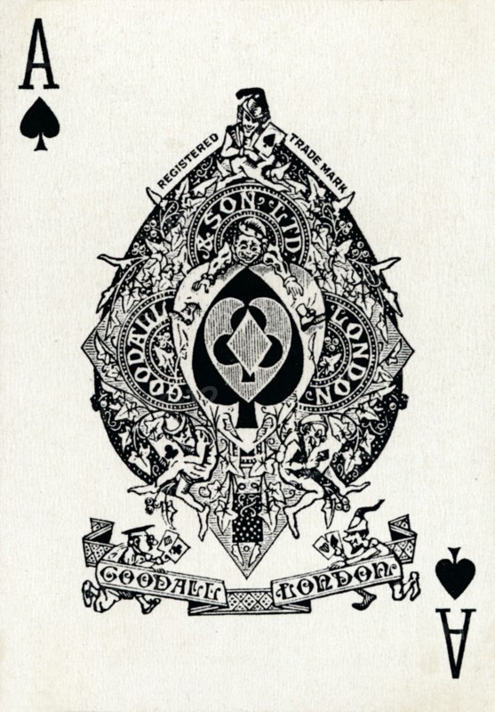 Ace of Spades from a deck of Goodall & Son Ltd. playing cards, c1940. Artist: Unknown.