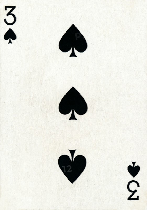 3 of Spades from a deck of Goodall & Son Ltd. playing cards, c1940. Artist: Unknown.