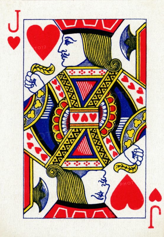 Jack of Hearts from a deck of Goodall & Son Ltd. playing cards, c1940. Artist: Unknown.