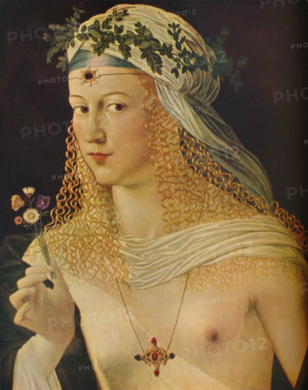 'Idealized Portrait of a Courtesan as Flora', c1520. Artist: Bartolommeo Veneto.