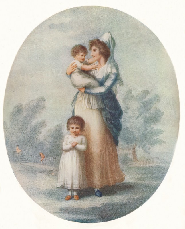 'Lady Rushout and Children', c1795. Artist: Charles Knight.