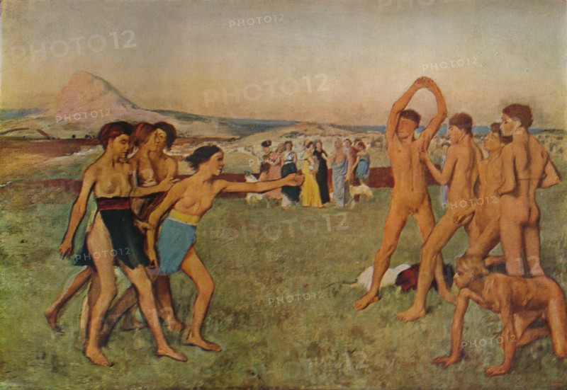 'Young Spartans Exercising', c1860, (1932). Artist: Edgar Degas.