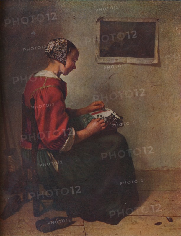 'The Lace Maker', 1662. Artist: Gaspar Netscher.