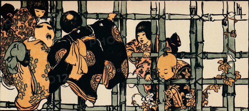 'The Bamboo Fence', 1904. Artist: Helen Hyde.