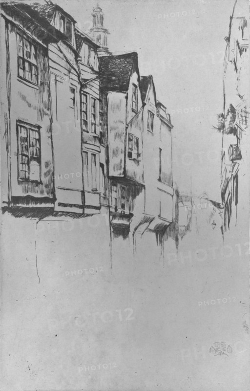 'Wych Street', 1877, (1904). Artist: James Abbott McNeill Whistler.