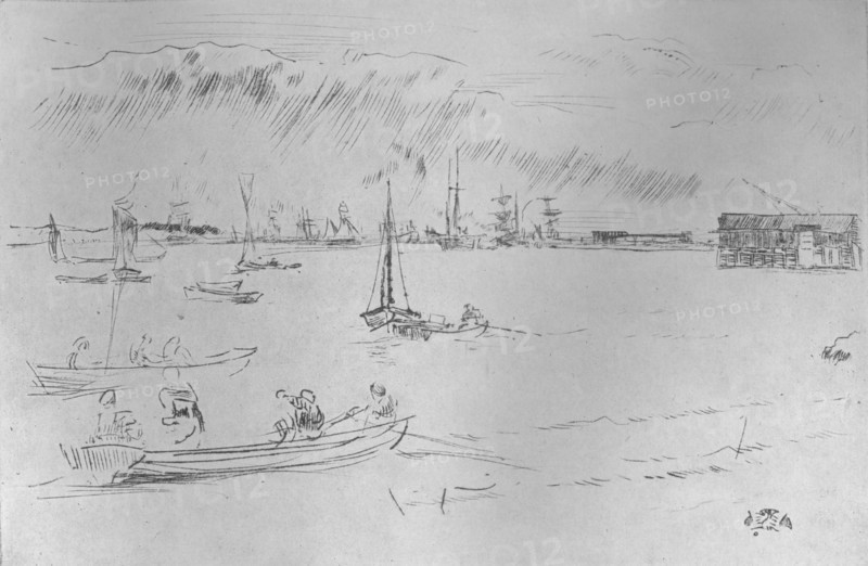'The Thames Towards Erith', c1877, (1904). Artist: James Abbott McNeill Whistler.
