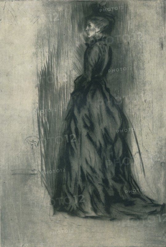 'The Velvet Dress (Frances Leyland)', c1873, (1904). Artist: James Abbott McNeill Whistler.