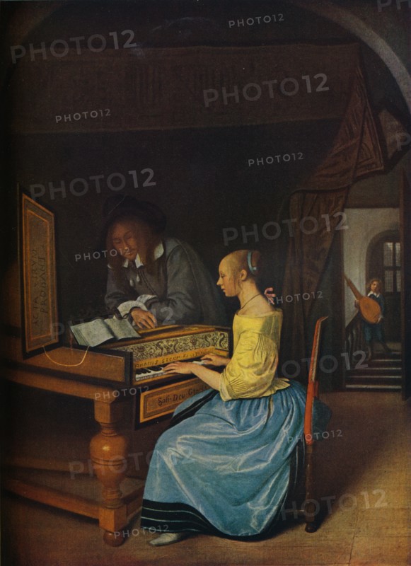 'A Young Woman playing a Harpsichord to a Young Man', 1659. Artist: Jan Steen.