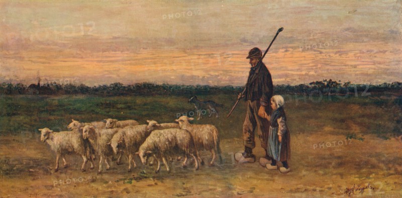 'The Return of the Flock', c1899. Artist: Jozef Israels.