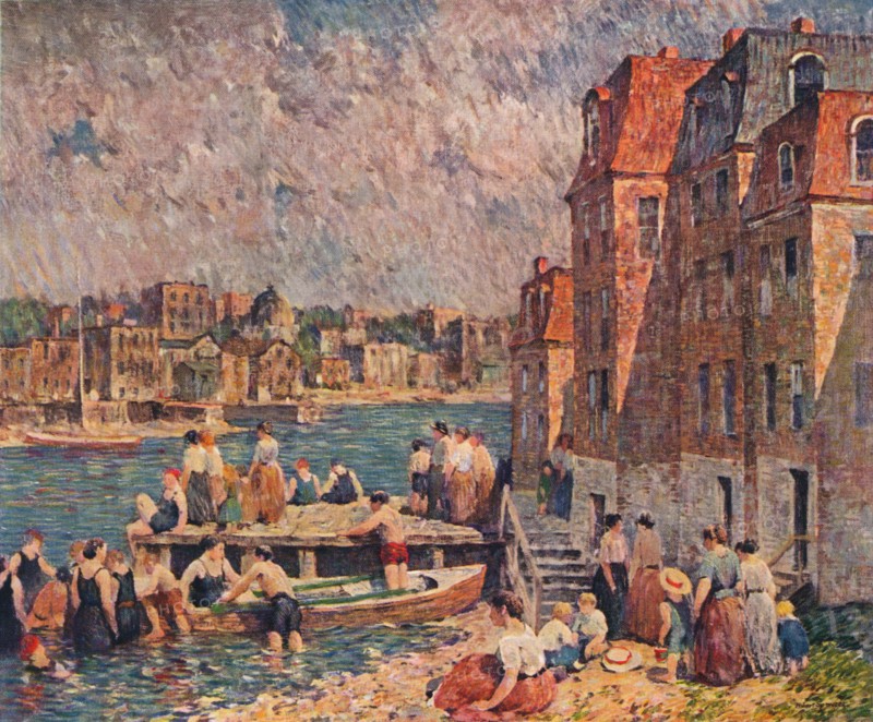 'Afternoon Bathers', 1920, (1923). Artist: Robert Spencer.