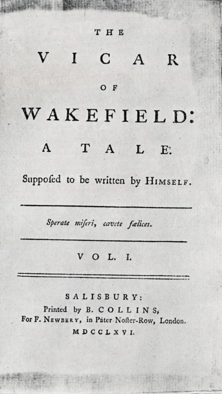 'Title Page of The Vicar of Wakefield', 1766. Artist: Unknown.