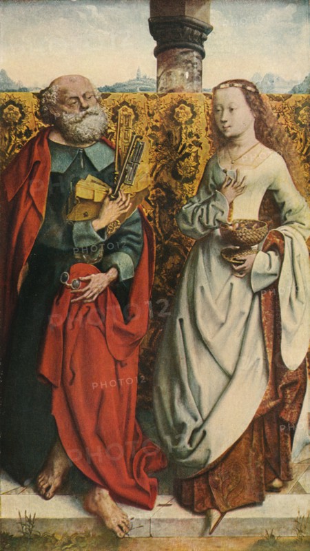 'Saints Peter and Dorothy', c1505, (1909). Artist: Unknown.
