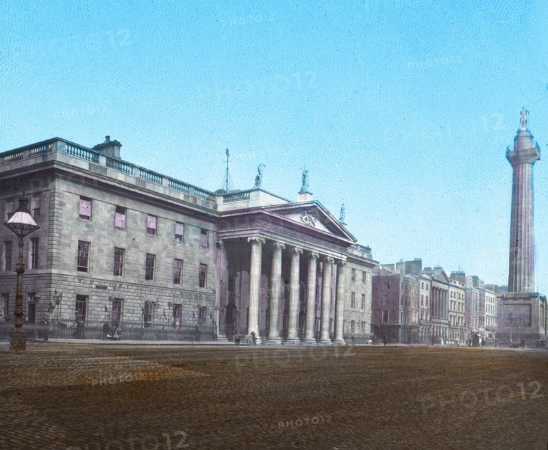 'General Post Office and Nelson's Pillar', c1910. Artist: Unknown.