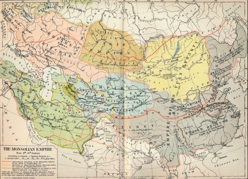 'The Mongolian Empire from 12th-15th Century', c1903, (1904). Artist: Unknown.