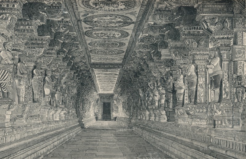 'Colonnade in the Interior of the Hindu Temple on the Island of Rameswaram Southern India', c1903, ( Artist: Unknown.