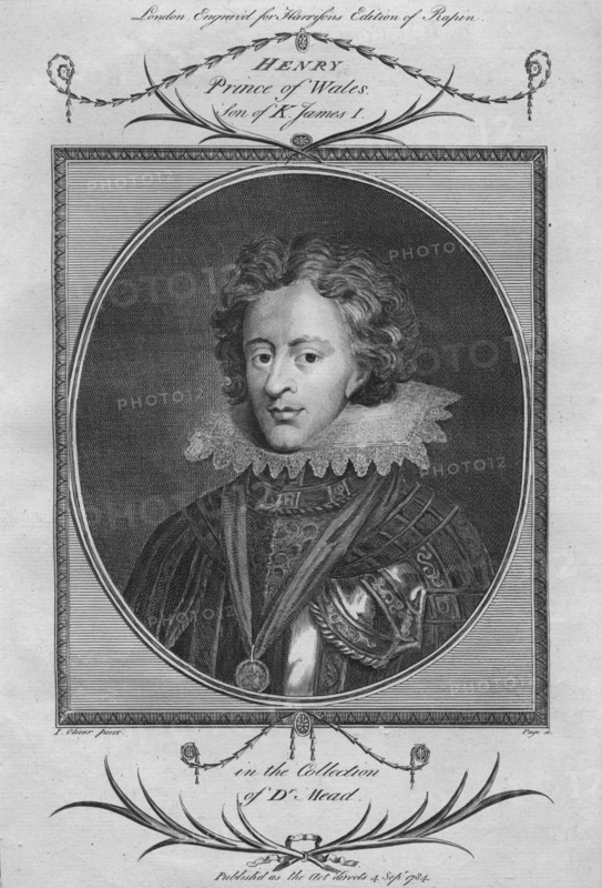 Henry, Prince of Wales, son of King James I, 1784.  Artist: Anon.