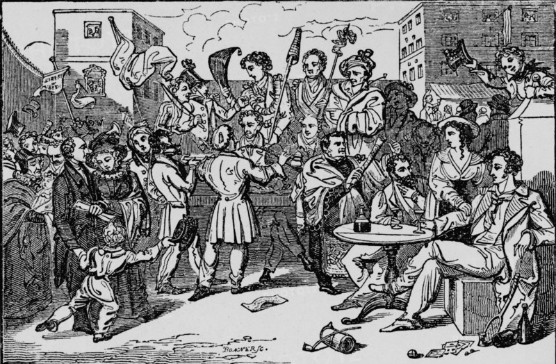 'A Mock Election in the King's Bench Prison', c1828, (1912). Artist: Bonner.