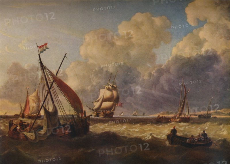 'Fishing Boats off the Dutch Coast', 1823. Artist: Charles Martin Powell.