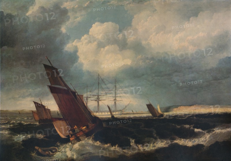 'Guardship off the Nore', c1844. Artist: Clarkson Stanfield.