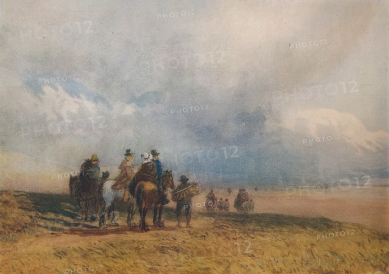 'Crossing the Sands, Ulverston', c1834. Artist: David Cox the elder.