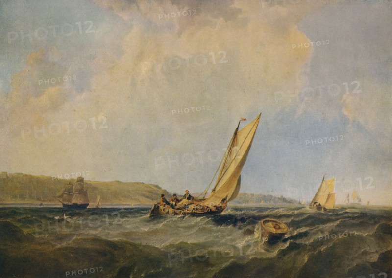 'Blowing Hard-Off Cowes', 1834. Artist: George Chambers.