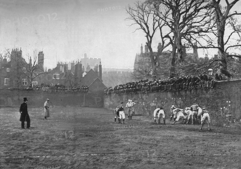 'The Wall Game at Eton: St. Andrew's Day - Oppidan v. Colleges', c1900, (1903). Artist: Hills and Saunders.
