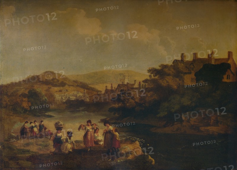 'Women Washing Clothes in a Welsh Stream', 1790. Artist: Julius Caesar Ibbetson.