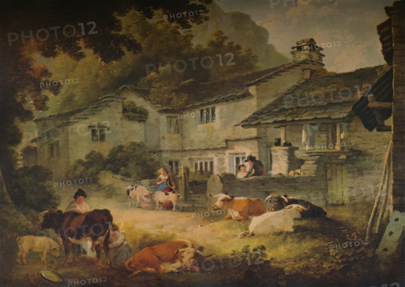 'Cottage Scenery with Cattle, at Ambleside', 1803. Artist: Julius Caesar Ibbetson.