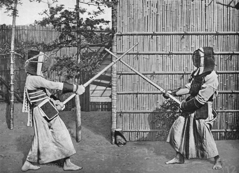 'Fencers Taking Positions', c1903, (1903). Artist: Ogawa & Burton.