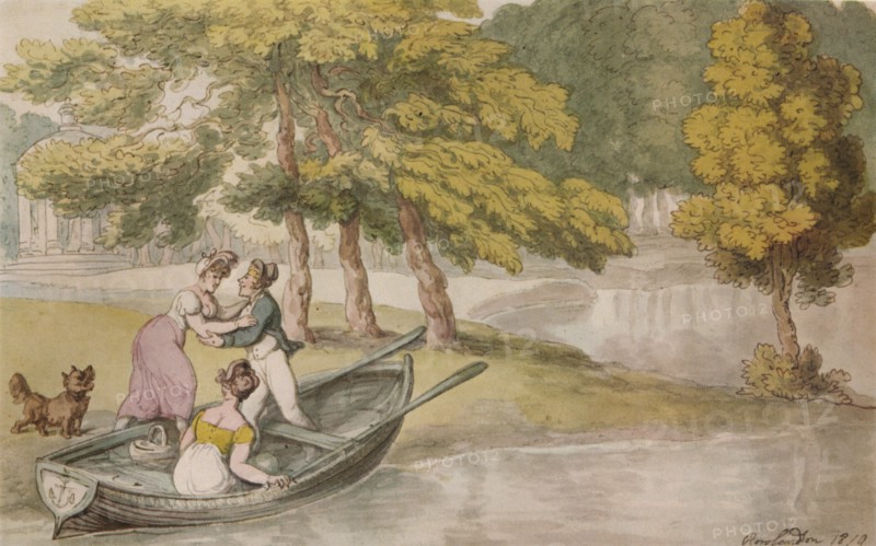 'Pope's Villa, Twickenham: The Outing', c1819. Artist: Thomas Rowlandson.
