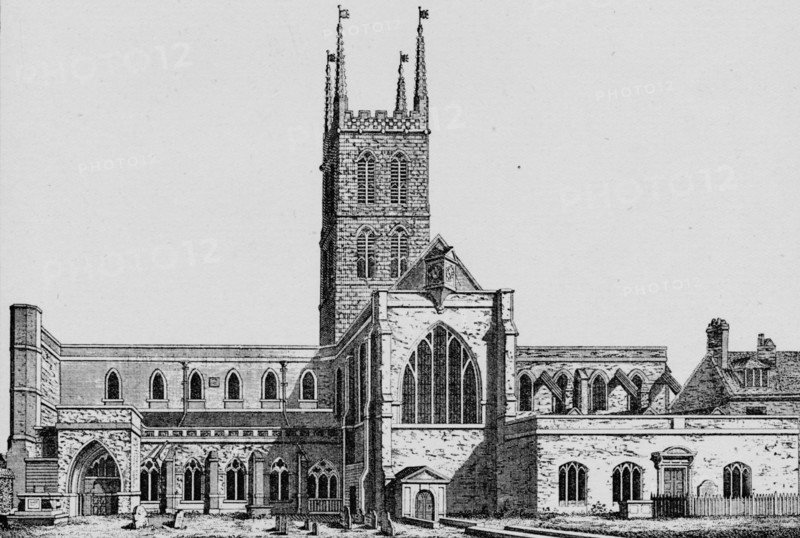 'The South Side of St. Saviour's, Southwark, showing the former nave', c1825, (1912). Artist: Unknown.