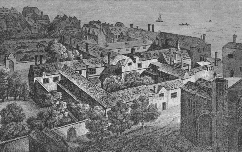 'Winchester House, Southwark, about 1649, from the tower of St. Saviour's', c1812, (1912). Artist: Wenceslaus Hollar.