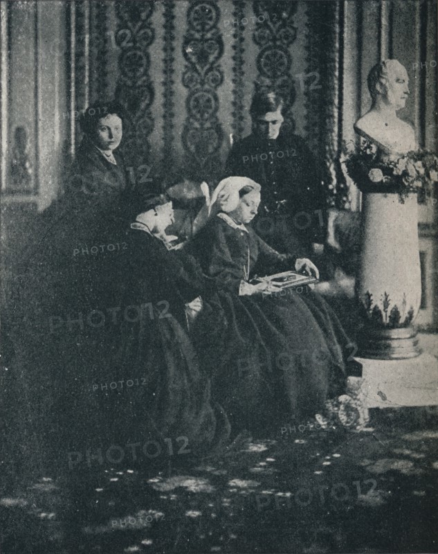 'The Queen, with the Prince of Wales, the Princess Royal and the Princess Alice, in 1862', c1862, (1 Artist: William Samuel Bambridge.