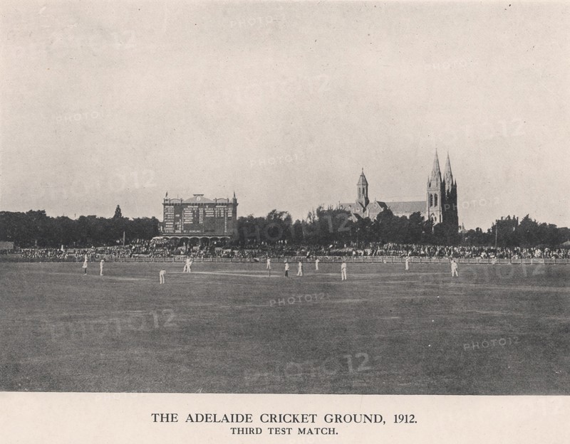 The Adelaide Cricket Ground, Third Test Match between Australia and England, 1912. Artist: Charles Alfred Petts.