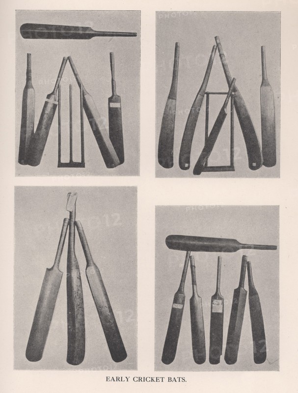 Early cricket bats, 1912. Artist: Unknown.