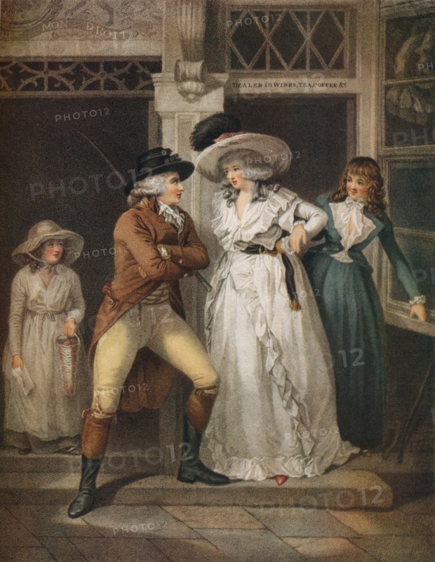 'The Tavern Door, Laetitia Deserted by her Seducer is Thrown on the Town', 1789. Artist: John Raphael Smith.